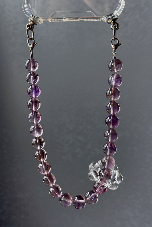 “Blessed Equilibrium” Amethyst Phone Chain / Gemstone Phone Charm/ Healing Crystal Beads Phone Chain