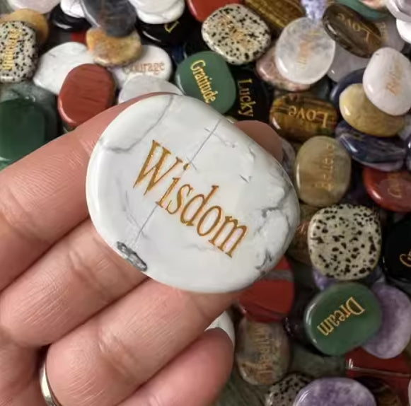 Natural Engraved Inspirational Word Worry Stones(15 Different Words)